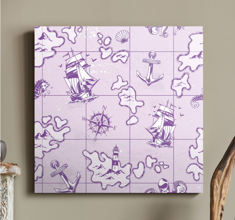 Námořní obraz vintage námořní kompas - TenStickers