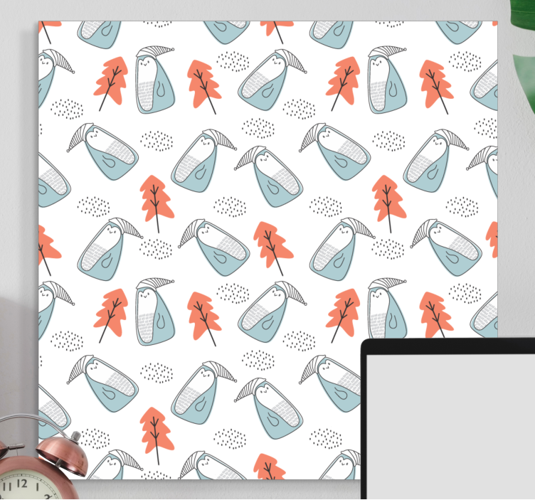 Obraz květin a rostlin s roztomilými zvířátky - TenStickers