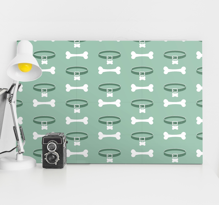 Obraz psa s motivem kostí a obojku - TenStickers