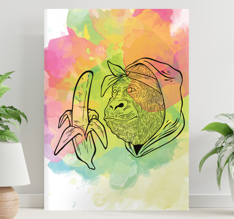 Obraza abc a písmena gorila s banánem - TenStickers