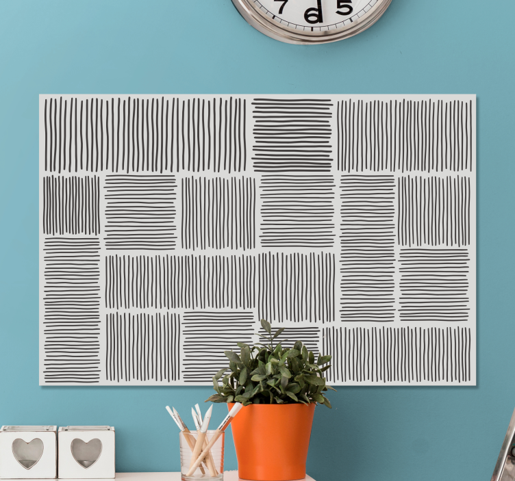 Obraza buddhy s texturovanými černými liniemi - TenStickers