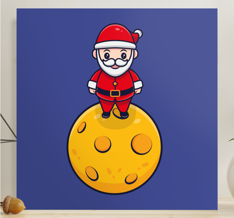Obraza děti santa na měsíci - TenStickers