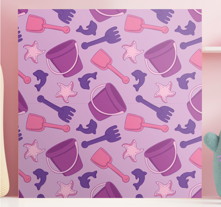 Obraza děti vzor plážových hraček - TenStickers