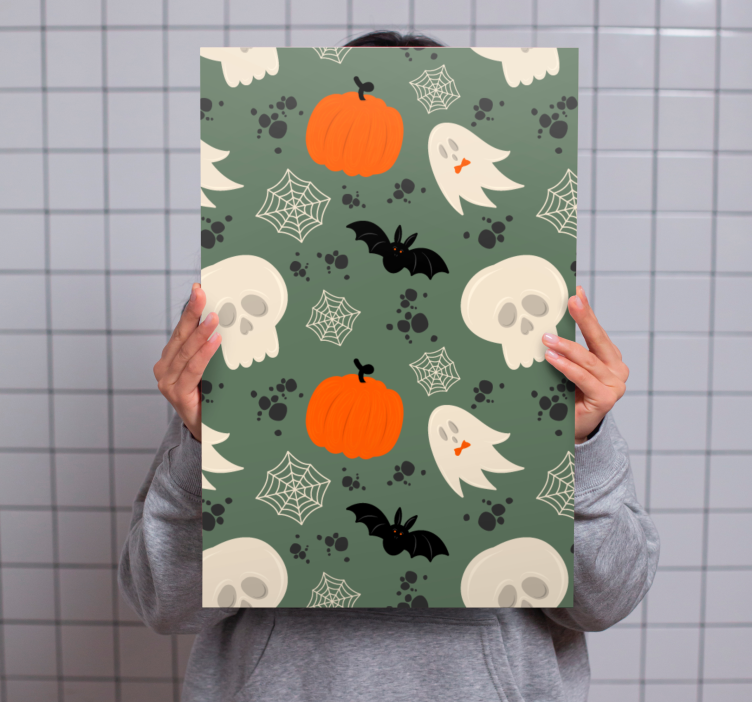 Obraza dinosaurů s halloweenskými prvky - TenStickers