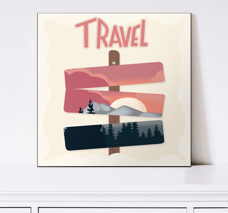 Obraza města a země cestovní ukazatel - TenStickers