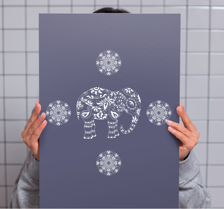 Obraza slona s dekorativním motivem slona - TenStickers