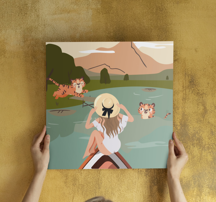 Obraza zvířat tygry v přírodě - TenStickers