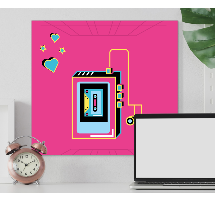 Obrazová hudba retro kazetová láska - TenStickers