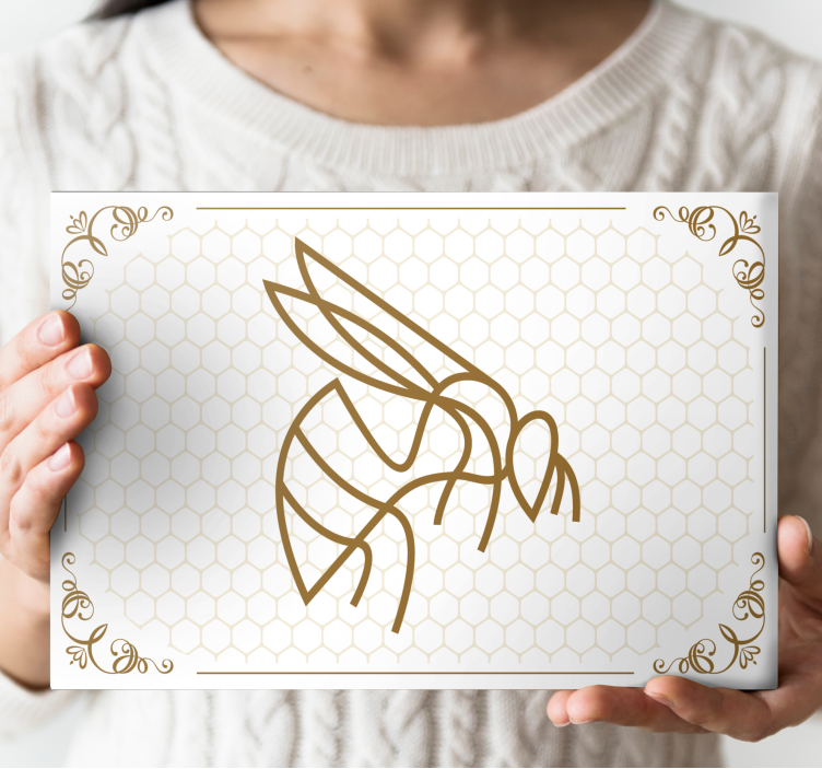 Elegantní včelí ilustrační obraz do ložnice - TenStickers