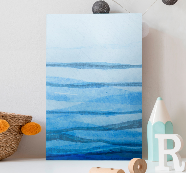 Ombre efekt stipes modré odstíny moderní obraz - TenStickers