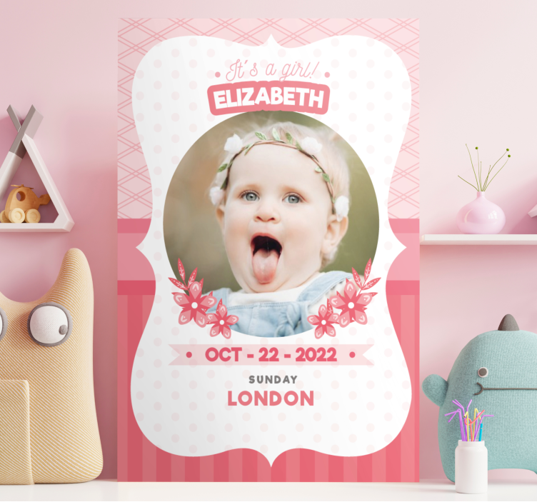 Personalizované růžové oznámení Obraza pro školku - TenStickers