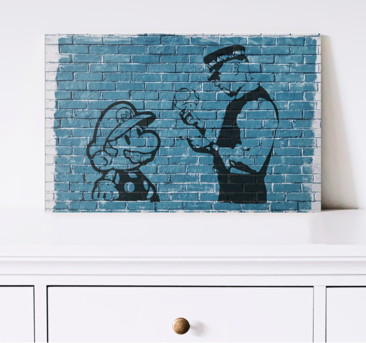 Plátno s potiskem videohry mario a policista - TenStickers