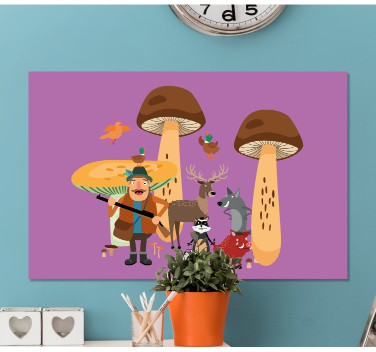 Ptáci v houbovém lesním školkovém plátně - TenStickers