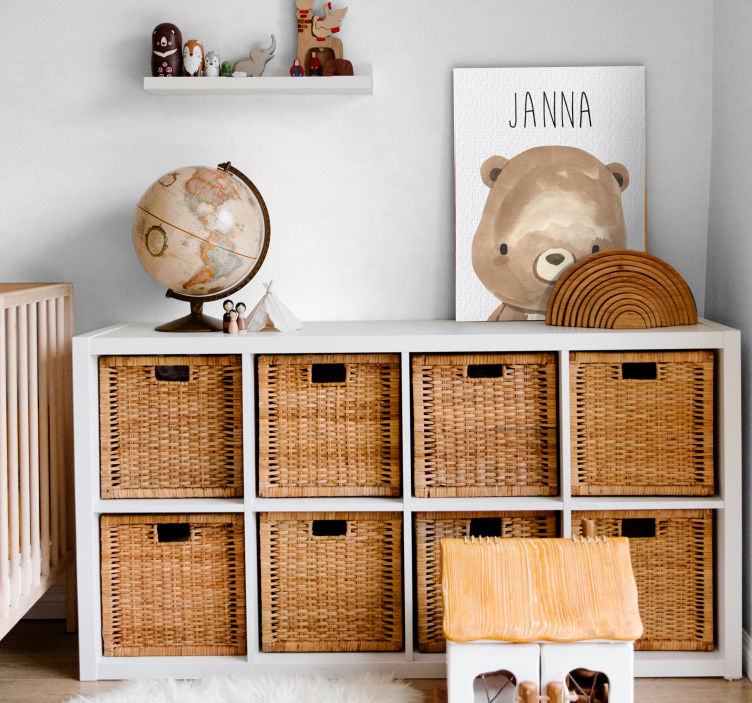 Medvídek se jménem Dětská ložnice obraz - TenStickers