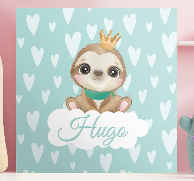 Roztomilý lenochod pro obraz přizpůsobené jménu chlapce - TenStickers