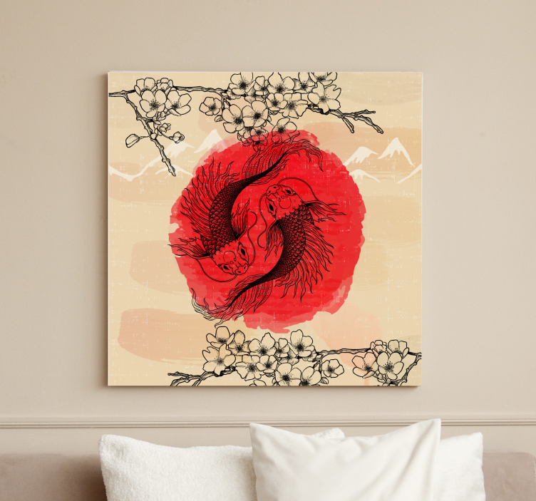 Ying yang ryby rybí obraz - TenStickers