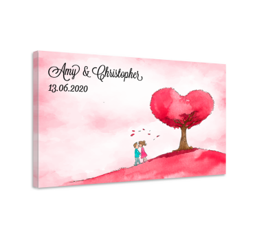 árbol beso přizpůsobitelný svatební obraz na plátně - TenStickers