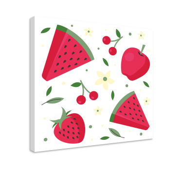 červený vzor ovoce obraz umění - TenStickers