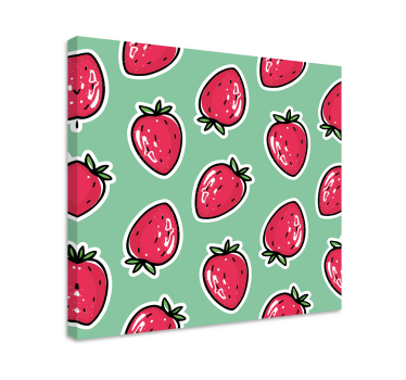 Barevný jahodový vzor na plátně zeleného ovoce - TenStickers