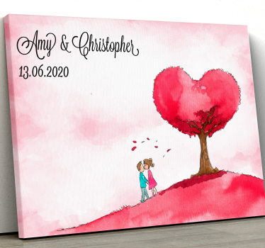 árbol beso přizpůsobitelný svatební obraz na plátně - TenStickers
