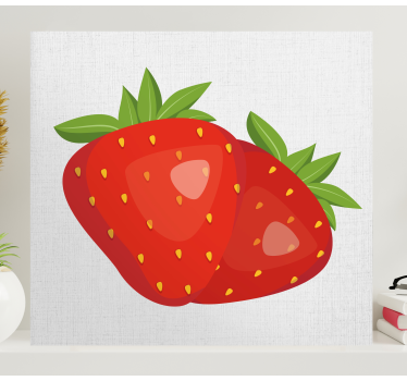 Jahodový vzor na světlé pozadí ovoce obraz umění - TenStickers
