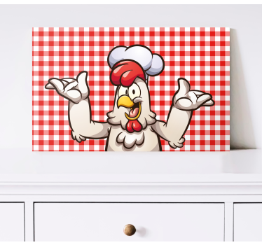 Kreslený kuřecí kuchař pták obraz nástěnné umění - TenStickers