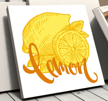 Oranžová a citronová skica ovoce obraz umění - TenStickers