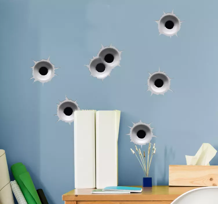 Samolepka na auto s dírami po kulkách - TenStickers