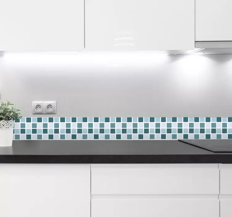 Chladné tóny koupelnové mozaiky dlaždice transfer - TenStickers