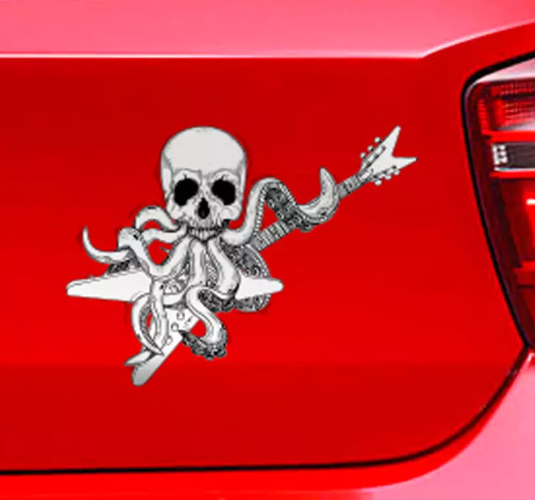 Kytara chobotnice rock and roll nálepka na zeď - TenStickers