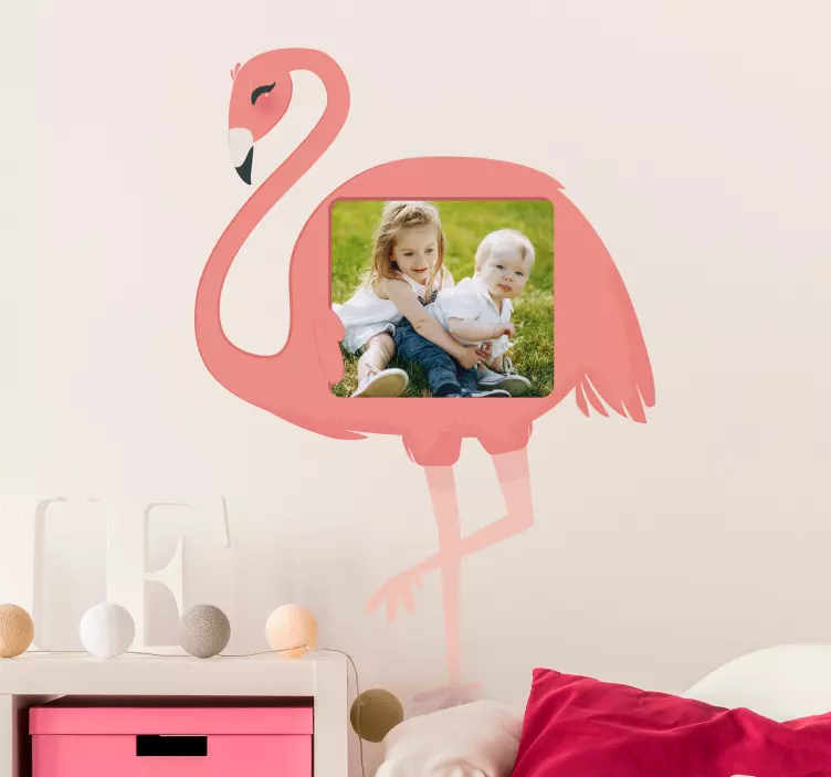 Flamingo fotografická přizpůsobitelná samolepka - TenStickers