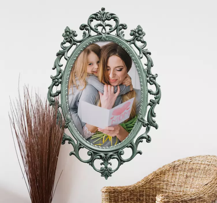 Nálepka na zeď personalizované vintage zrcadlo - TenStickers