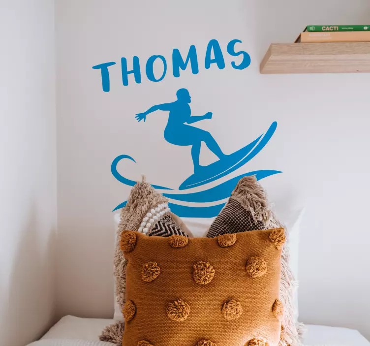 Surfař s personalizací jmenovky - TenStickers