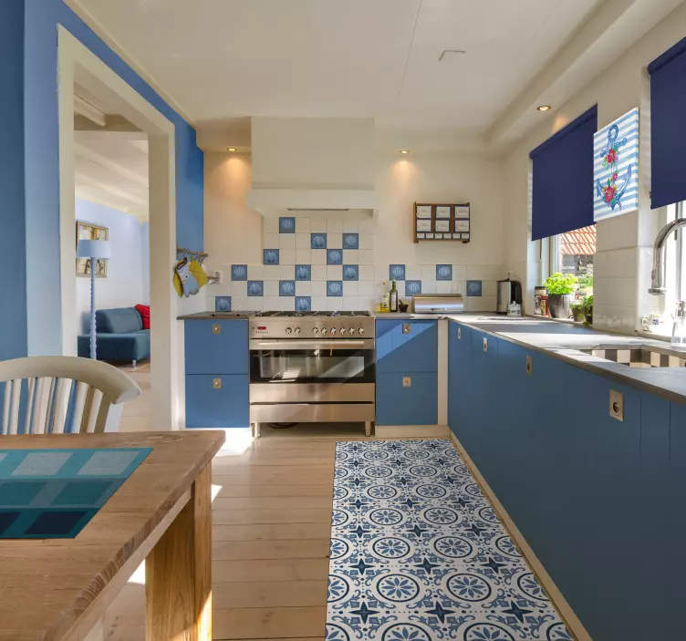 Samolepka dlaždice s modrými tóny mušle - TenStickers