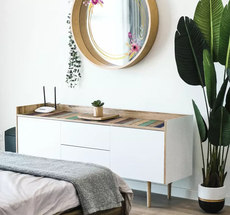 Nálepka s nábytkem z modrého letního dřeva - TenStickers