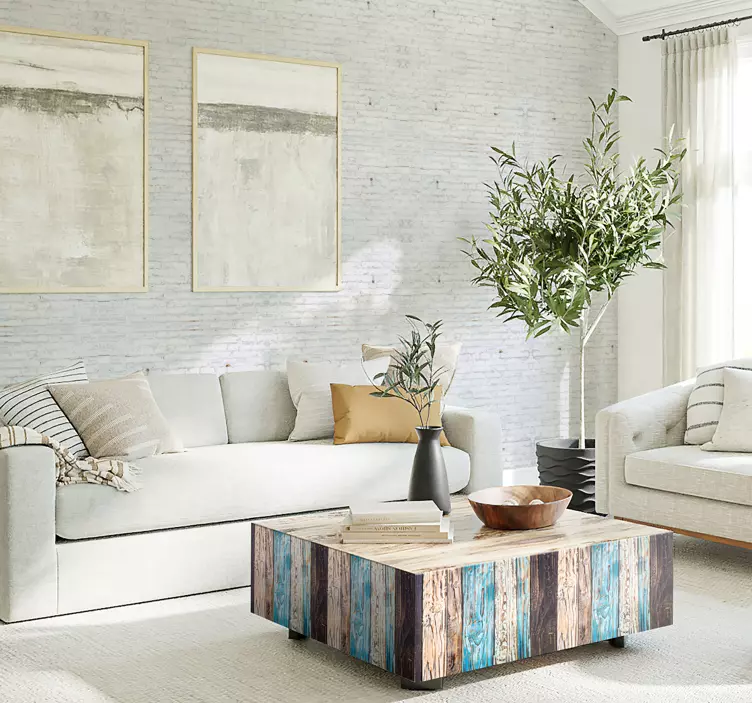 Malované dřevo obývací pokoj zeď dekor - TenStickers