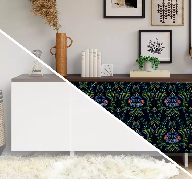 Samolepka na nábytek barevný lidový ornament - TenStickers