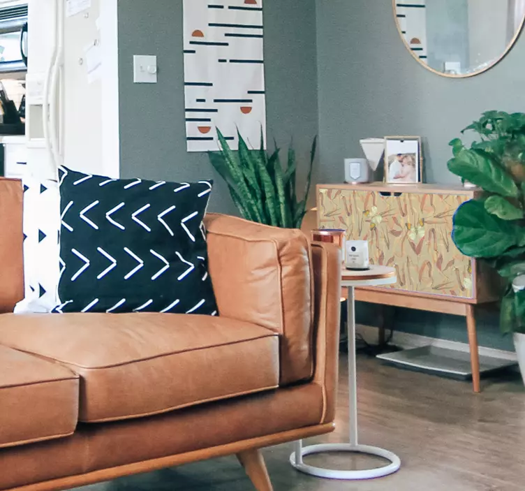 Podzimní květinový vzor Nábytek nálepka - TenStickers