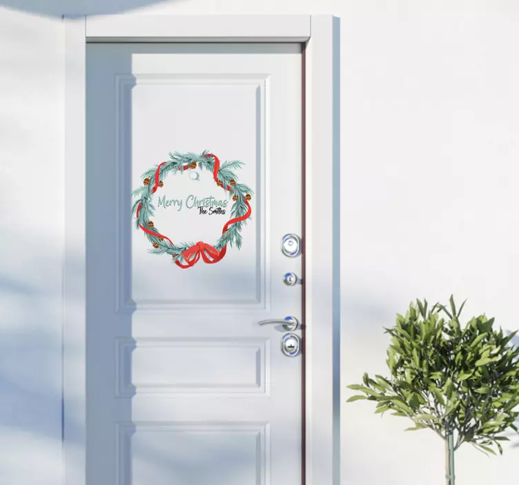 Vánoční věnec vánoční nálepka - TenStickers