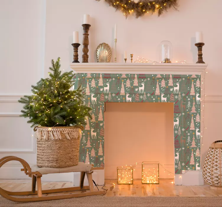 Lesní vzor vánoční nálepka - TenStickers