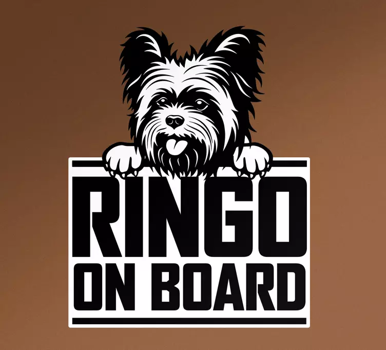 Pěkný yorkšírský pes prohlížení nálepky na auto - TenStickers