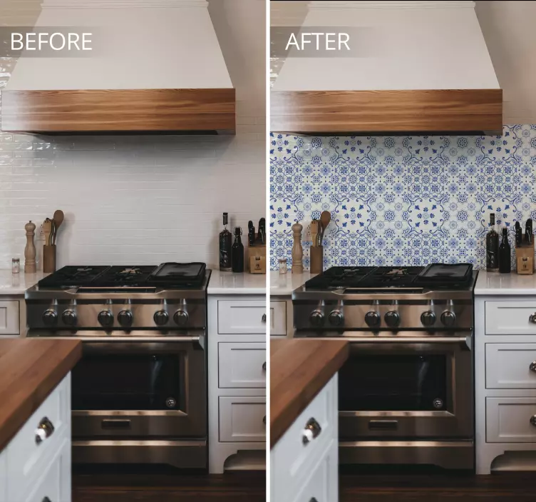 Nálepka vinobraní modré dlaždice - TenStickers