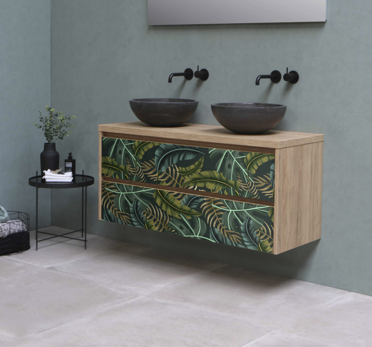 Tropické listy Nábytek nálepka - TenStickers