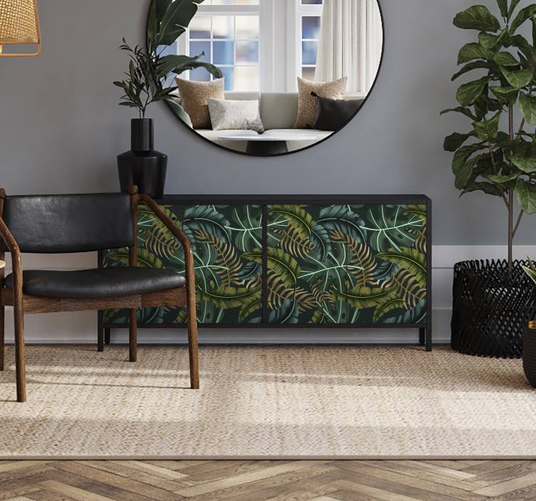 Tropické listy Nábytek nálepka - TenStickers