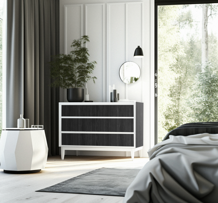 Černé dřevo Nábytek nálepka - TenStickers