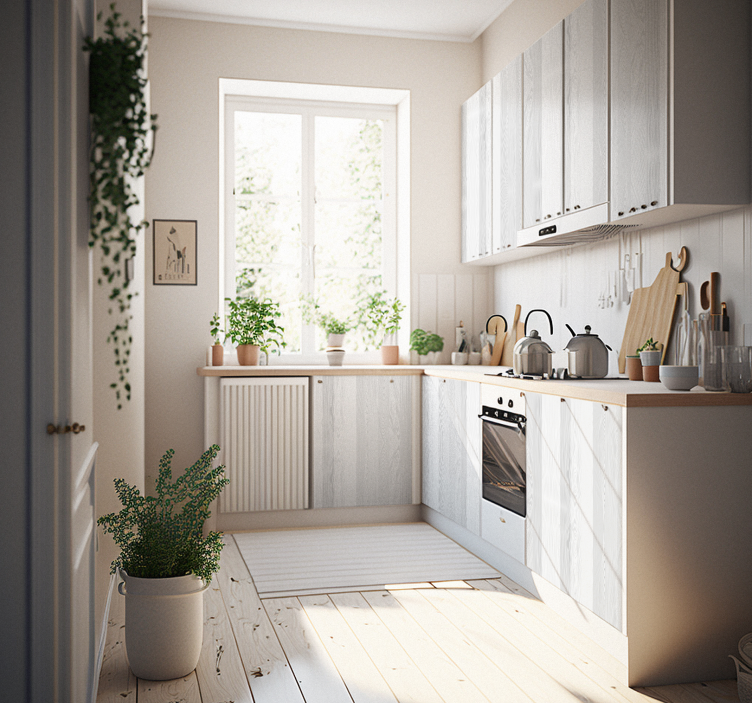 Textura bílé dřevo Nábytek nálepka - TenStickers