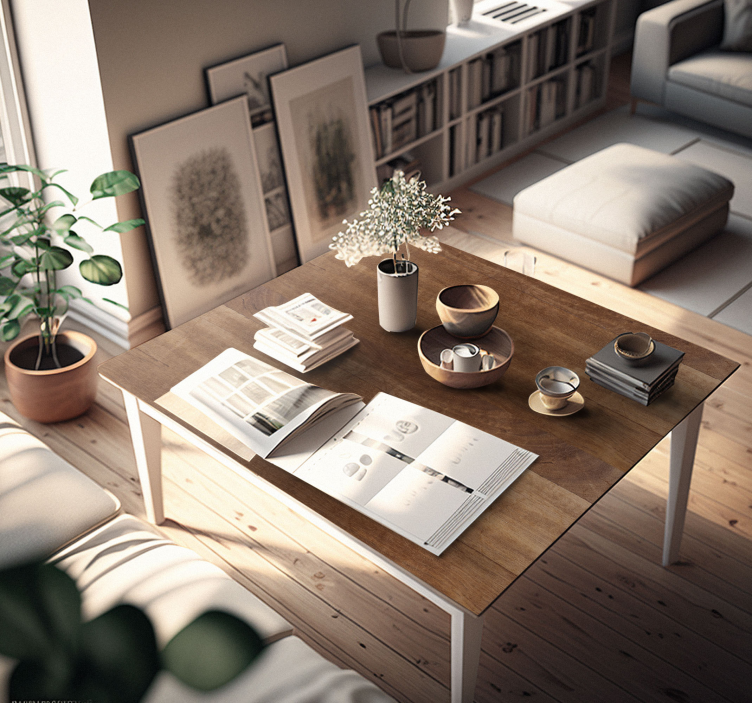 Textura dřeva hnědá Nábytek nálepka - TenStickers