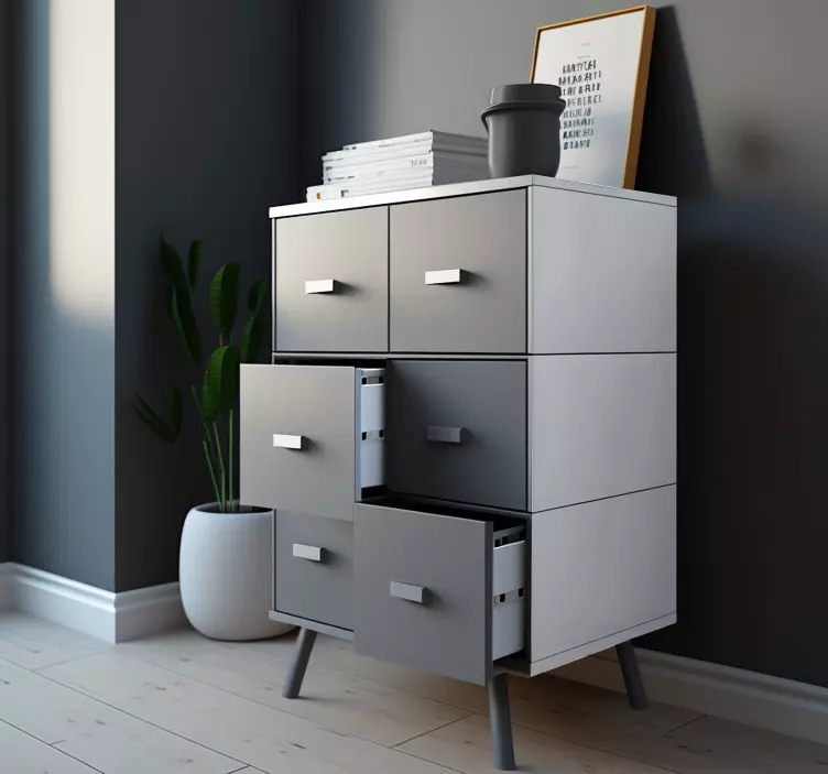 Šedá samolepka na nábytek jednobarevná - TenStickers