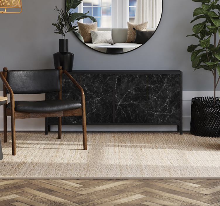 Černý mramor Nábytek nálepka - TenStickers