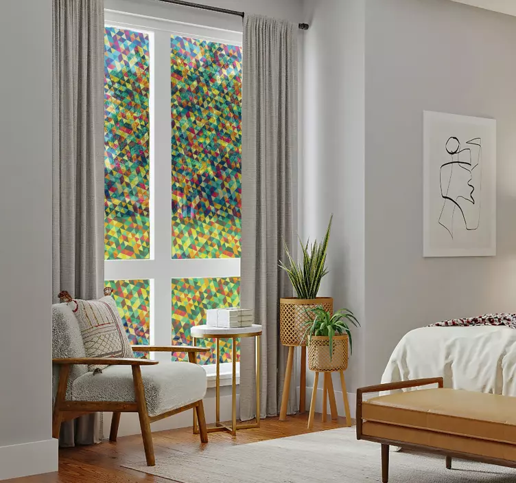 Průhledná geometrie Nálepka na okno - TenStickers